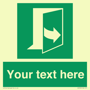 Custom sign safe condition door opens pulling left hand side